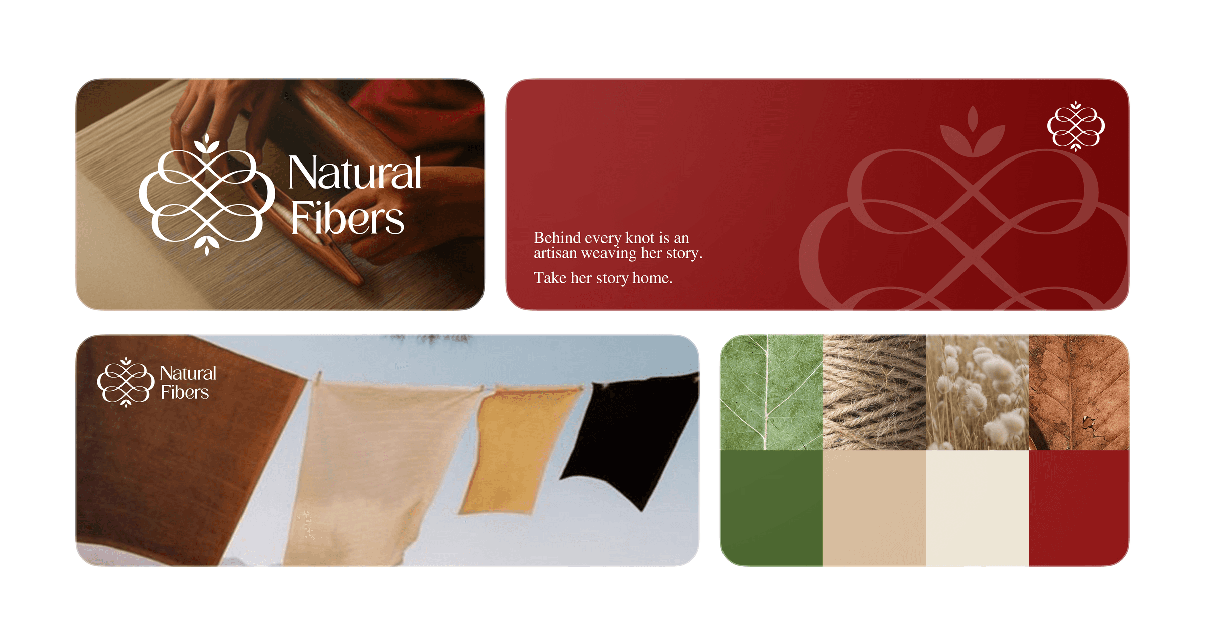 Natural Fibers brand applications and colour palette