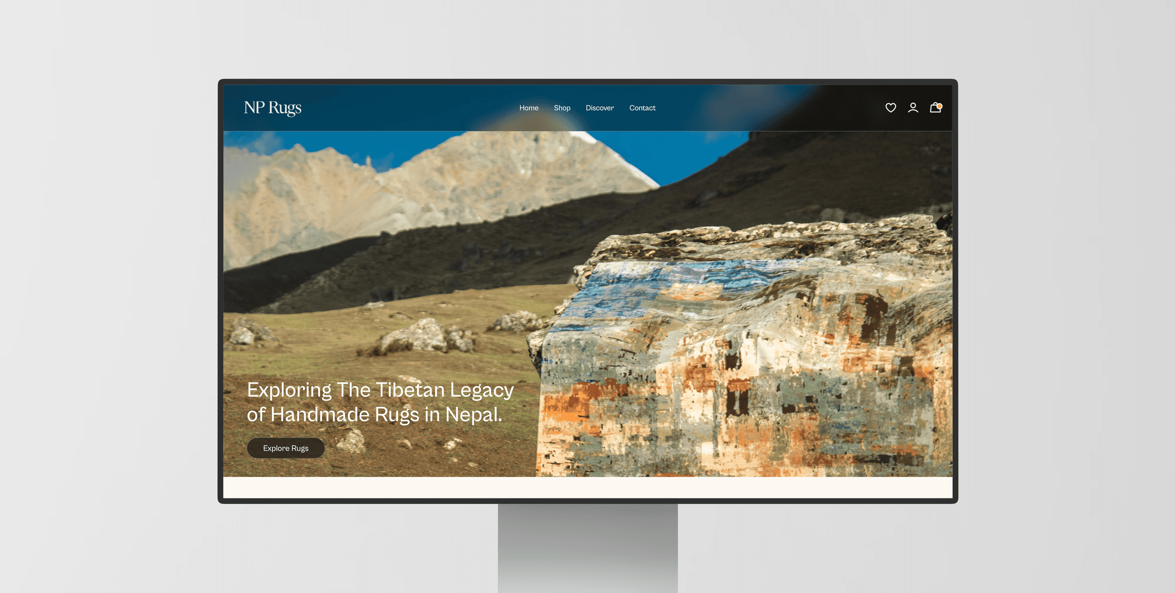 The NP Rugs website on a desktop screen